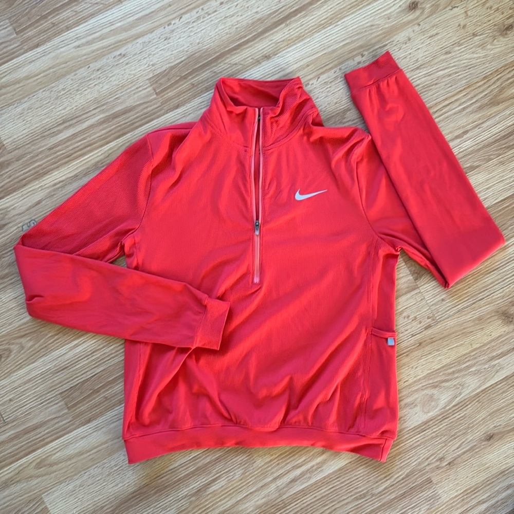 Nike Women's Red Half-Zip Long Sleeve Pullover